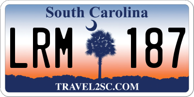 SC license plate LRM187
