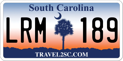 SC license plate LRM189