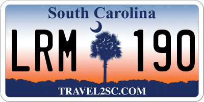 SC license plate LRM190