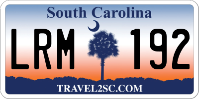 SC license plate LRM192