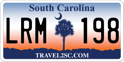 SC license plate LRM198