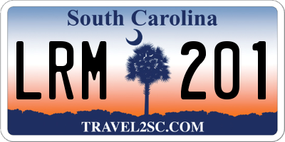 SC license plate LRM201