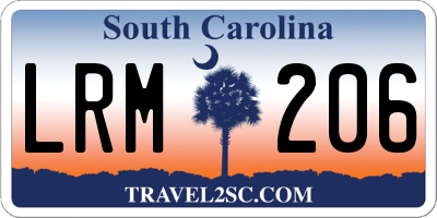 SC license plate LRM206