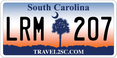 SC license plate LRM207