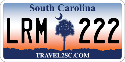 SC license plate LRM222