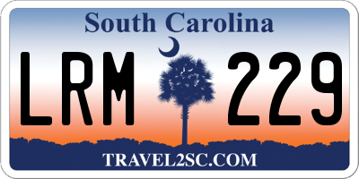 SC license plate LRM229