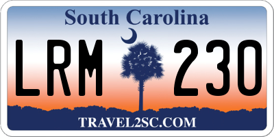 SC license plate LRM230