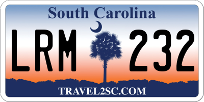 SC license plate LRM232