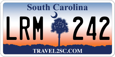 SC license plate LRM242
