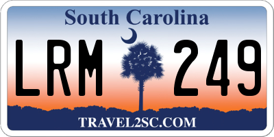 SC license plate LRM249