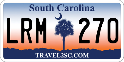 SC license plate LRM270