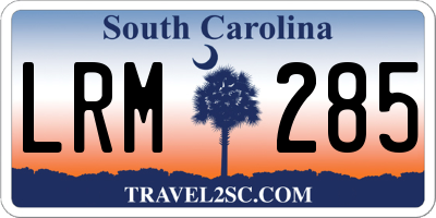 SC license plate LRM285