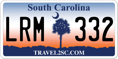 SC license plate LRM332