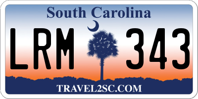 SC license plate LRM343