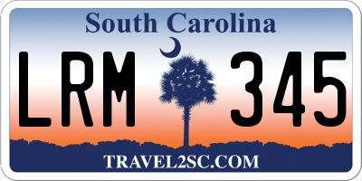 SC license plate LRM345
