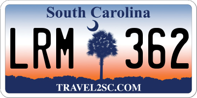 SC license plate LRM362