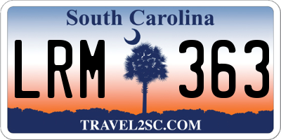SC license plate LRM363