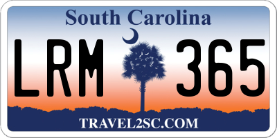SC license plate LRM365