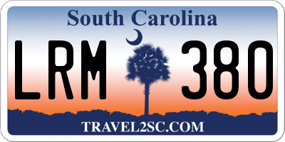 SC license plate LRM380