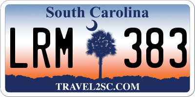 SC license plate LRM383