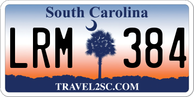 SC license plate LRM384