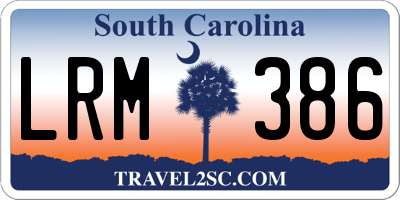SC license plate LRM386