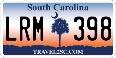 SC license plate LRM398