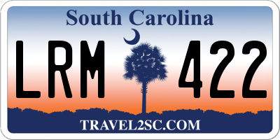SC license plate LRM422