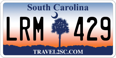 SC license plate LRM429