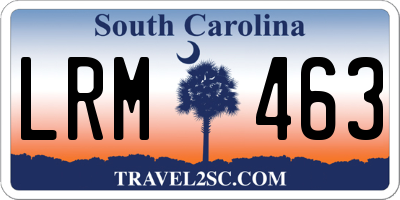 SC license plate LRM463