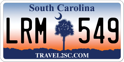 SC license plate LRM549