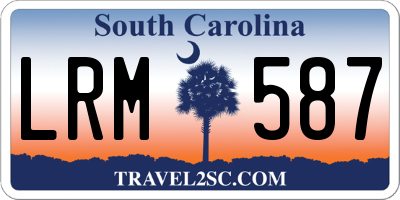 SC license plate LRM587