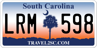 SC license plate LRM598