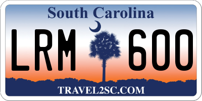 SC license plate LRM600