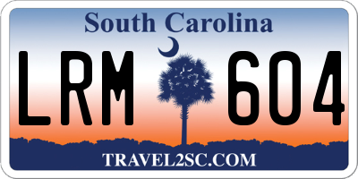 SC license plate LRM604