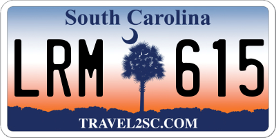 SC license plate LRM615