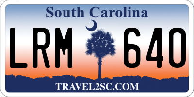 SC license plate LRM640
