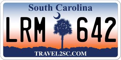 SC license plate LRM642