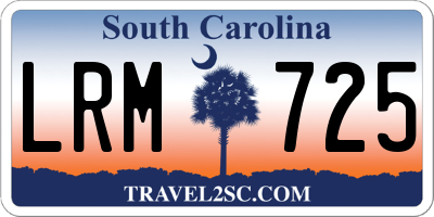 SC license plate LRM725