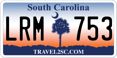 SC license plate LRM753
