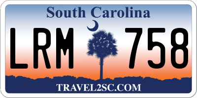 SC license plate LRM758