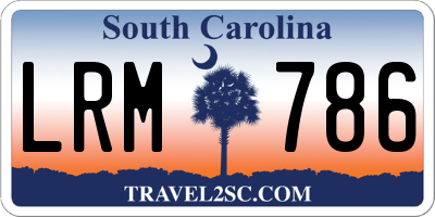 SC license plate LRM786