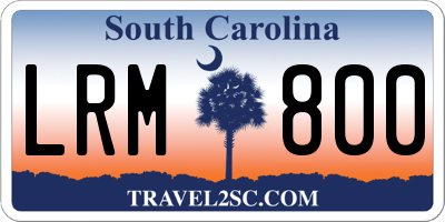 SC license plate LRM800