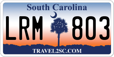 SC license plate LRM803