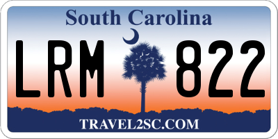 SC license plate LRM822