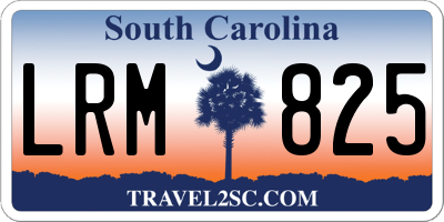 SC license plate LRM825