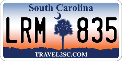 SC license plate LRM835