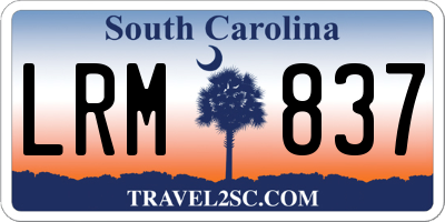 SC license plate LRM837