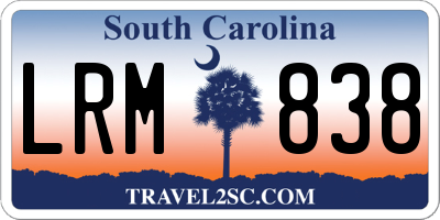 SC license plate LRM838