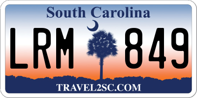 SC license plate LRM849